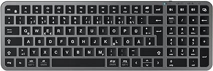 Bezprzewodowa Klawiatura z 3 kanałami Bluetooth iClever Niski Profil QWERTZ