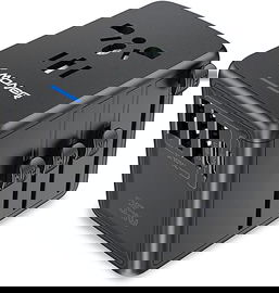 Adapter podróżny, uniwersalny zasilacz 30 W z 8 portami ładowania USB