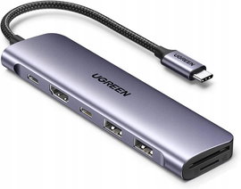 UGREEN Uno USB C Hub 10Gbps 4K@60Hz 6 w 1 100W Adapter USB C USB A i USB C