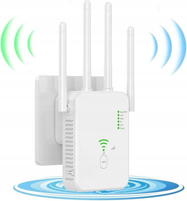 Wzmacniacz sygnału WiFi Dual Band 2.4GHz i 5GHz, 1200 Mbps, 4 anteny