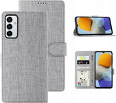 Etui z klapką do Galaxy M23 5G Kieszenie na karty Case Pokrowiec - Szary