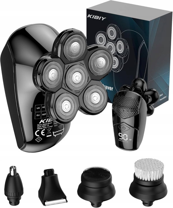 GOLARKA ELEKTRYCZNA MASZYNKA TRYMER DLA MĘŻCZYZN 5W1 LED KIBIY IPX7 PRO