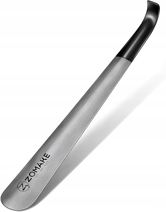 ŁYŻKA DO BUTÓW ELEGANCKA METALOWA DŁUGA 42CM - ZOMAKE - SREBRNA