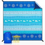 Koc plażowy Duży 305 x 275 cm Wodoodporny + Kołki i Torba transportowa