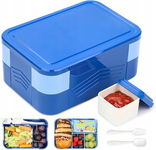 Pojemnik na posiłek Pudełko Lunchbox Szczelny bez BPA + Sztućce Niebieski