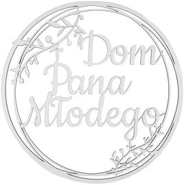 Dekoracje Weselne Koło Dom Pana Młodego BIAŁY 40cm Obręcz Ślub Ozdoba Napis