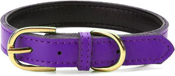 OBROŻA DLA PSA SKÓRZANA ROZMIAR M 29 cm - 38 cm FIOLETOWA