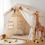 DOMEK DLA DZIECI NAMIOT 130 x 130 CM PREZENT Z MATĄ I LAMPKAMI TIPI DO POKO