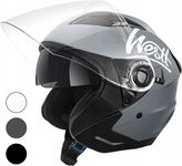 KASK MOTOCYKLOWY SZARY WESTT ROZMIAR XL Z WIZJEREM WSTRZĄSOODPORNY ECE