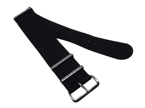 NATO NYLONOWY PASEK DO ZEGARKA CZARNY 22 MM