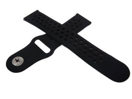 PASEK DO ZEGARKA SMARTWATCH MIĘKKI SILIKON CZARNY 22 MM BRĄZOWY SPÓD + TELESKOPY