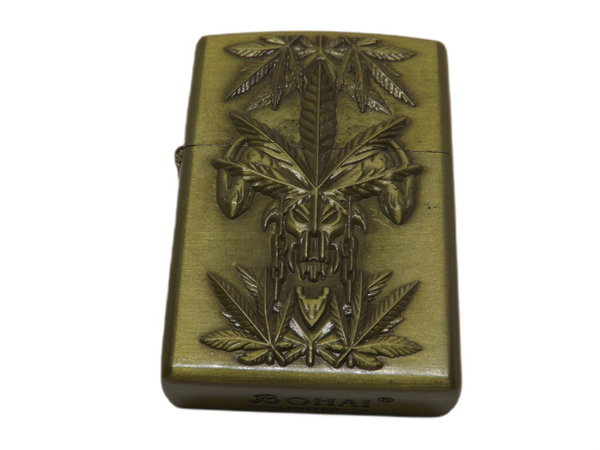 ZAPALNICZKA BENZYNOWA METALOWA WZÓR CANNABIS