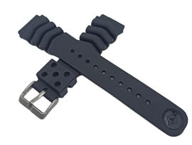 PASEK DO ZEGARKA SILIKONOWY TYP SEIKO DIVER CZARNY 20 MM SREBRNA KLAMERKA