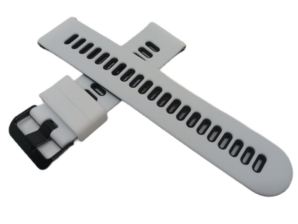 PASEK DO ZEGARKA SILIKONOWY BIAŁO - CZARNY 22 MM + TELESKOPY