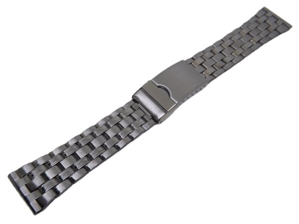 BRANSOLETA MĘSKA DO ZEGARKA POLEROWANA SREBRNA STALOWA 22 MM