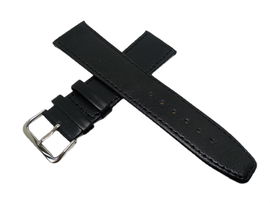 PASEK PERFECT DO ZEGARKA SKÓRA CZARNY 24 MM  SREBRNA KLAMERKA