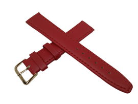 PASEK PERFECT DO ZEGARKA SKÓRA CZERWONY 20 MM ZŁOTA KLAMRA