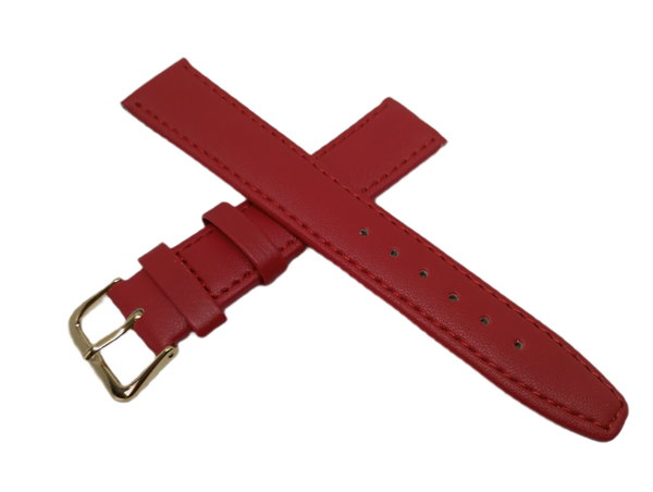 PASEK PERFECT DO ZEGARKA SKÓRA CZERWONY 20 MM ZŁOTA KLAMRA