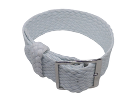 PASEK DO ZEGARKA PERLON NATO BIAŁY GRUBY SPLOT 22 MM