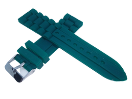 PASEK DO ZEGARKA SILIKONOWY ZIELONY 22 MM SREBRNA KLAMERKA