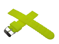 PASEK DO ZEGARKA SILIKONOWY JASKRAWY ŻÓŁTY 20 MM SREBRNA KLAMERKA