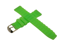 PASEK DO ZEGARKA SILIKONOWY JASNY ZIELONY 20 MM SREBRNA KLAMERKA + TELESKOPY