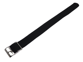PASEK DO ZEGARKA PARCIANY NATO CZARNY 16 MM SREBRNA KLAMERKA