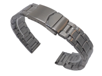 BRANSOLETA DO ZEGARKA MĘSKA POLEROWANA STALOWA SREBRNA 22 MM