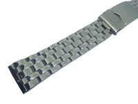 BRANSOLETA MĘSKA DO ZEGARKA POLEROWANA SREBRNA STALOWA 20 MM