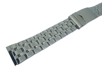 BRANSOLETA MĘSKA DO ZEGARKA POLEROWANA SREBRNA STALOWA 20 MM