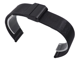BRANSOLETA DO ZEGARKA SIATKA MESH CZARNA SZEROKOŚĆ 22 MM GRUBOŚĆ 2MM + TELESKOPY