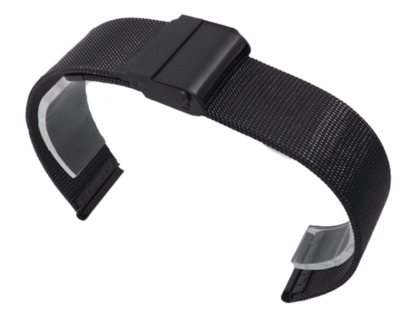 BRANSOLETA DO ZEGARKA SIATKA MESH CZARNA SZEROKOŚĆ 22 MM GRUBOŚĆ 2MM + TELESKOPY