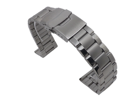 BRANSOLETA MĘSKA DO ZEGARKA POLEROWANA STALOWA SREBRNA 18 MM