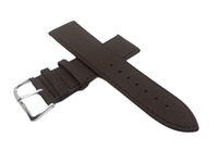 PASEK JORDAN KERR DO ZEGARKA SKÓRA CIEMNY BRĄZOWY 24 MM  SREBRNA KLAMERKA