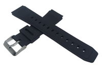 PASEK DO ZEGARKA GUMOWY PCV CZARNY 22 MM SREBRNA KLAMERKA