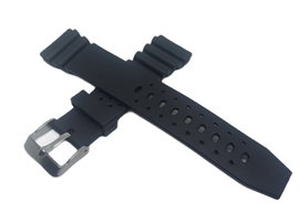 PASEK DO ZEGARKA GUMOWY PCV CZARNY 20 MM SREBRNA KLAMERKA