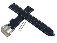 PASEK DO ZEGARKA CZARNY MATOWY 20 MM  SREBRNA KLAMERKA  + TELESKOPY