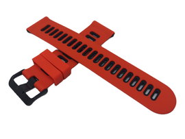 PASEK DO ZEGARKA SILIKONOWY CZERWONO - CZARNY 22 MM + TELESKOPY