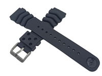 PASEK DO ZEGARKA SILIKONOWY TYP SEIKO DIVER CZARNY 22 MM SREBRNA KLAMERKA
