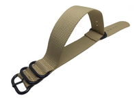 NATO NYLONOWY PASEK DO ZEGARKA BEŻOWY 20 MM CZARNA KLAMERKA