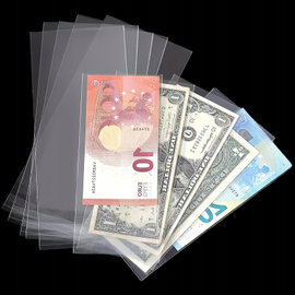 Holdery na Banknoty Folie Koszulki PVC 8X17 cm 100 szt Numizmatyka