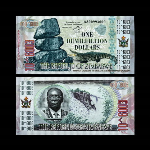 Banknot Kolekcjonerski Zimbabwe 10 DuMilllion Dolarów UV UNC blikshop