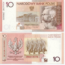 Banknot 10 zł Józef Piłsudski 90 Rocznica Odzyskania Niepodległości UNC