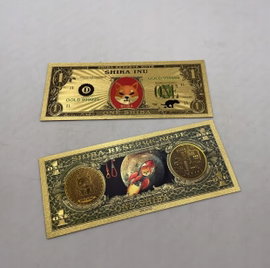 Złoty Banknot Kolekcjonerski Shiba Inu SHIB kryptowaluta Unc blikshop