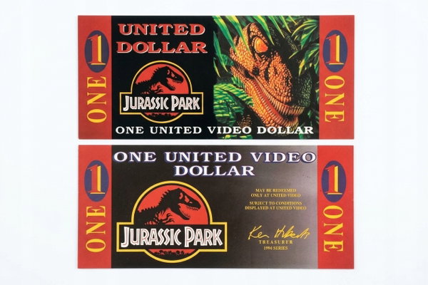 Kolekcjonerski Banknot Jurassic Park 1 United Video Dollar Gadżet blikshop