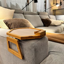 STOLIK TACKA ORGANIZER NA PODŁOKIETNIK SOFY KANAPY SKŁADANY BAMBUS