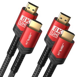 JSAUX CV0015 Kabel HDMI 8K 3 metry, 2 sztuki, kabel 4K i 8K HDMI 2.1, 48 Gbps