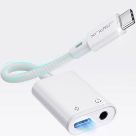 JSAUX Adapter USB-C na jack 3,5mm 2w1 PD 60W słuchanie muzyki i ładowanie