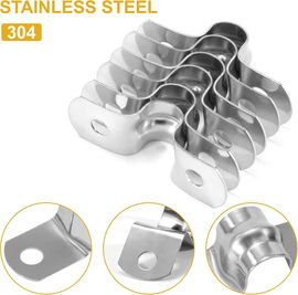 Obejmy zaciski uchwyty do rur mocujące 8mm stal nierdzewna typ U zestaw 30 szt