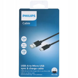 Kabel Philips USB-A do Micro USB 1,2 m czarny